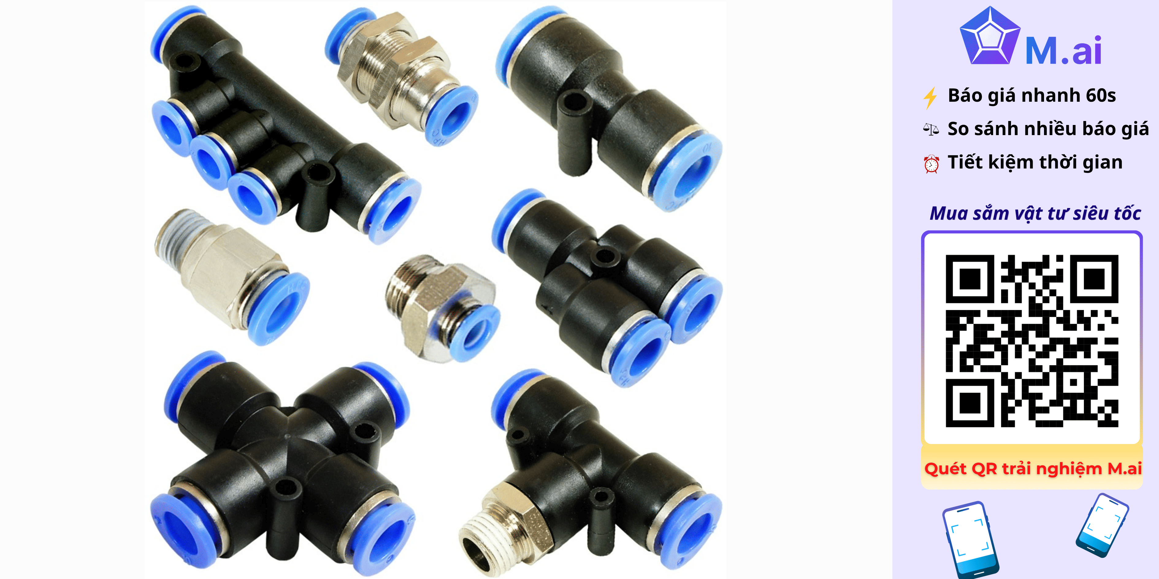 Các Loại Đầu Nối Nhanh Khí Nén Tại Mecsu: Thông Tin Chi Tiết, So Sánh và Ứng Dụng